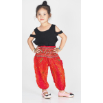 Kinderbroek S - maat 92 - Veer rood